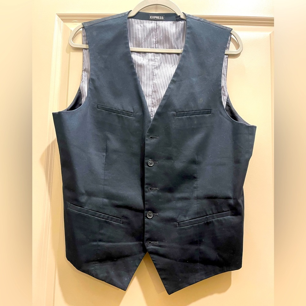 Men’s Black Button Up EXPRESS Vest, size Medium